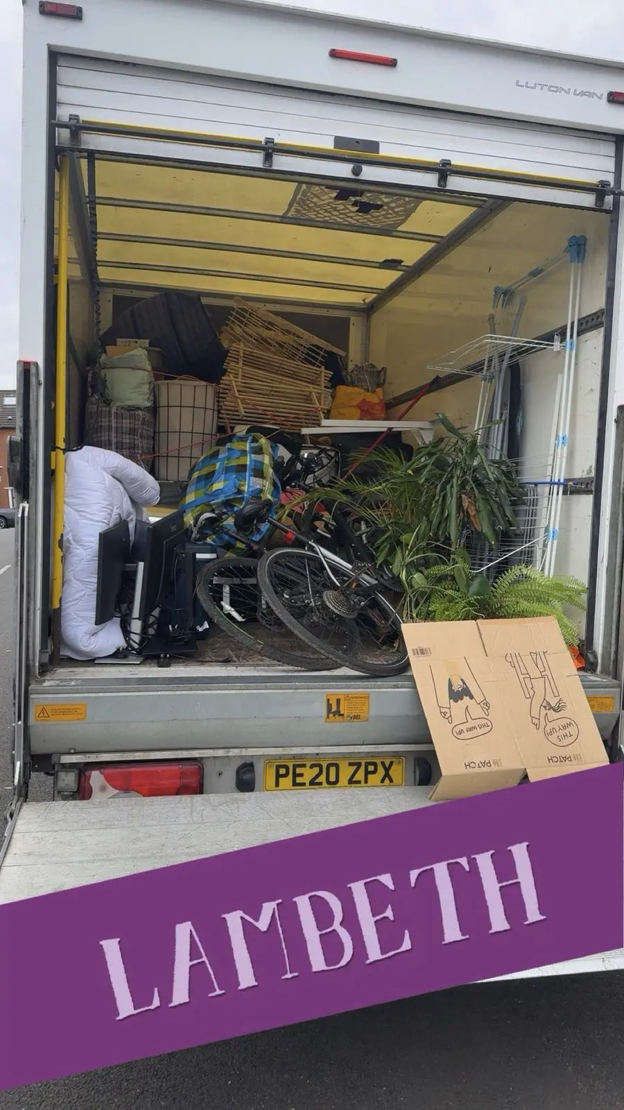 Furniture and waste being cleared during a London job